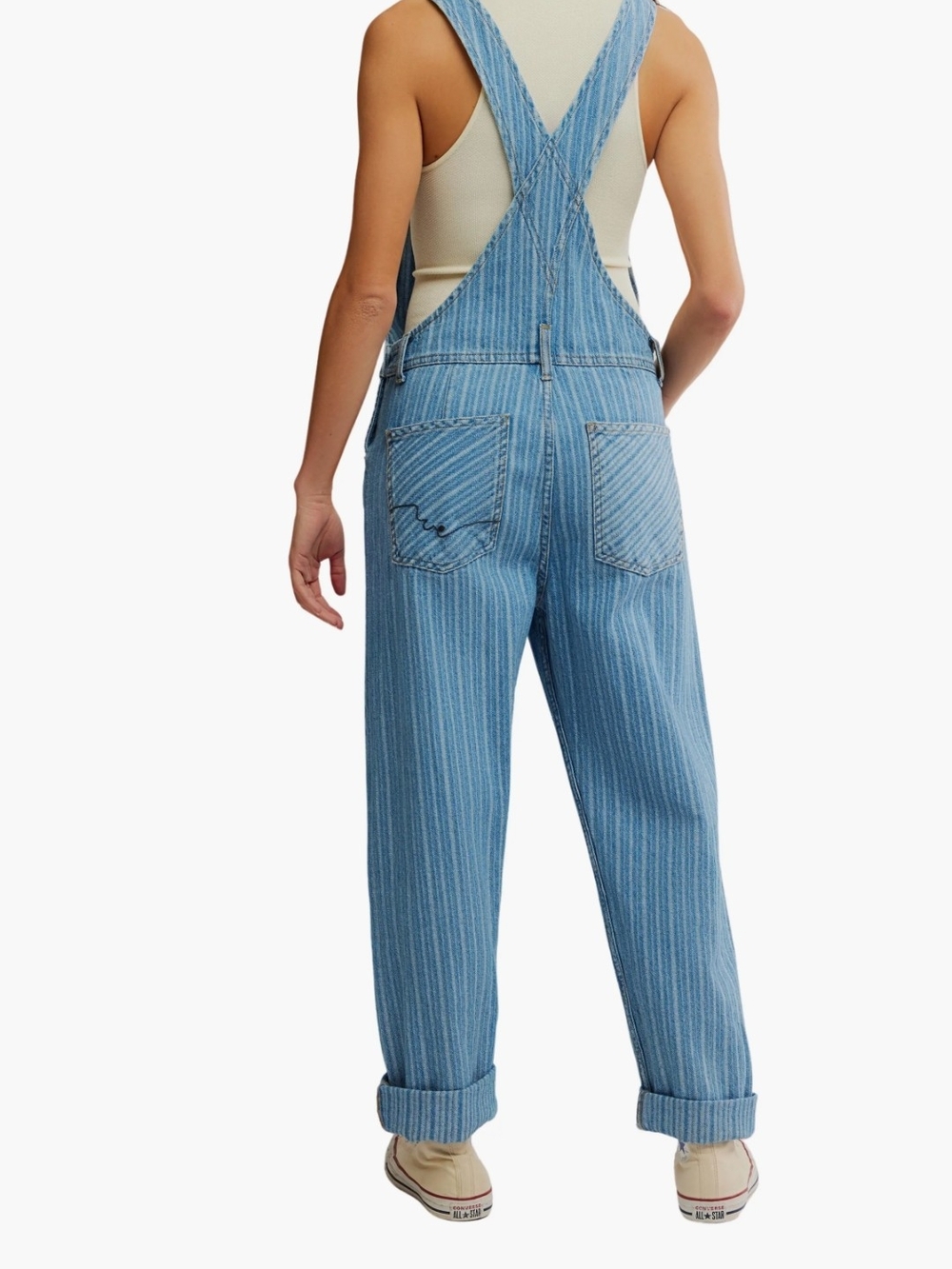 We The Free - Ziggy Stripe Denim Overalls - Picture 7 of 8